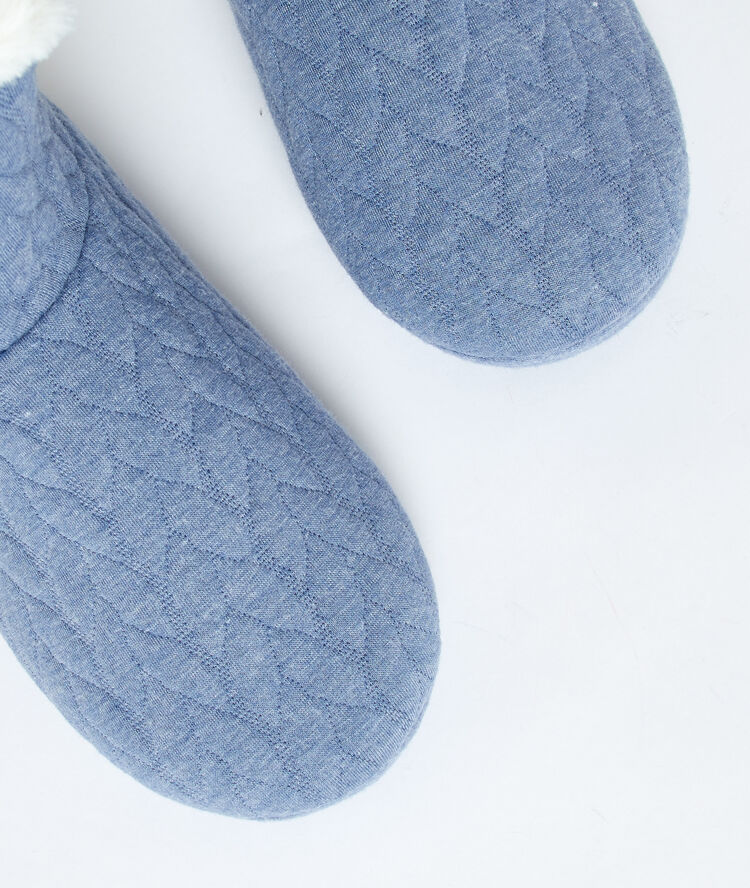 Hausstiefel aus kunstpelz azur blau.
