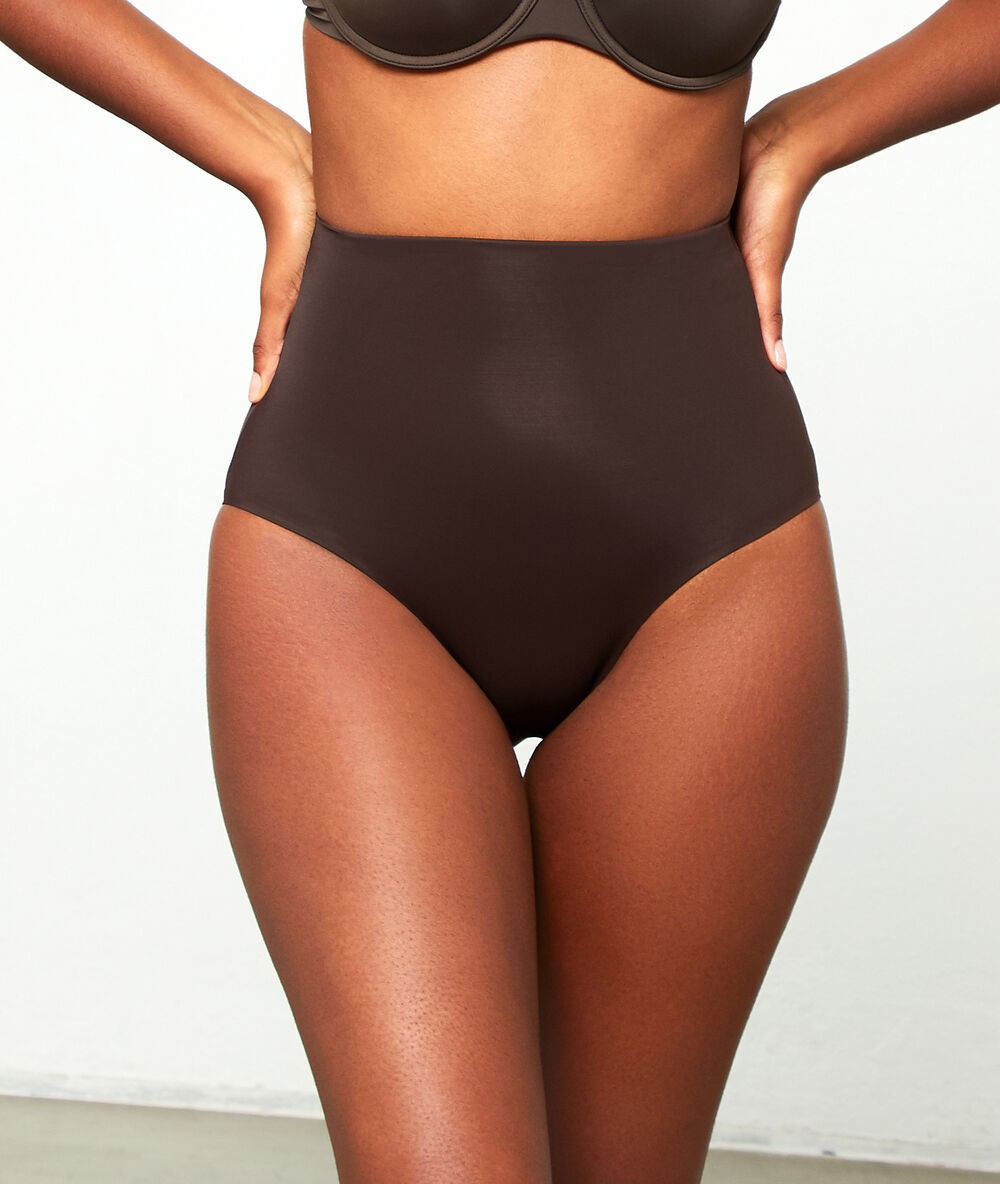 Culotte taille haute - maintien fort marron.