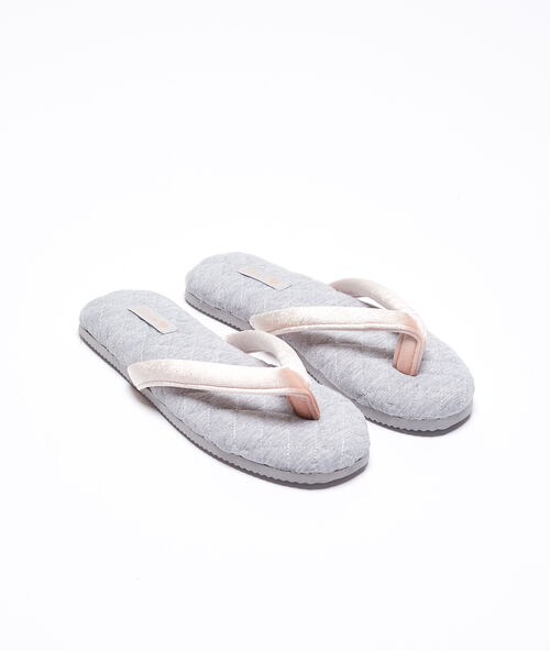 Flip-flops aus fleece und samt grau.