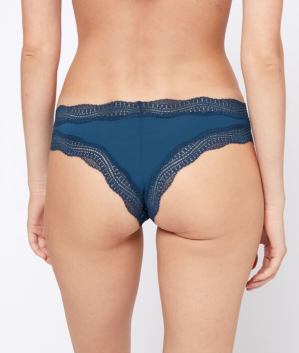 Tanga mit Säumen aus grafischer Spitze Tanga mit Säumen aus grafischer Spitze