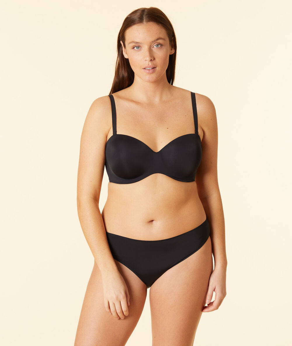 Bandeau micro, bretelles amovibles bonnet e noir.