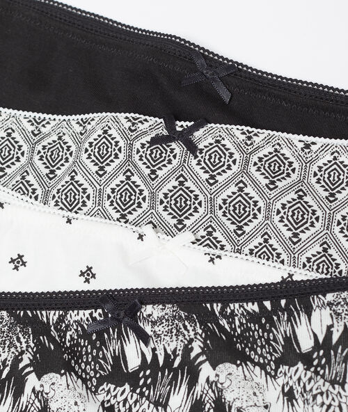 4er-set pantys aus baumwolle schwarz.