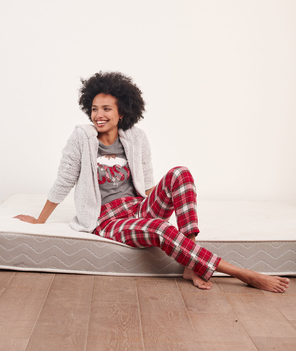 Pyjama 3 pièces "cosy" gris.