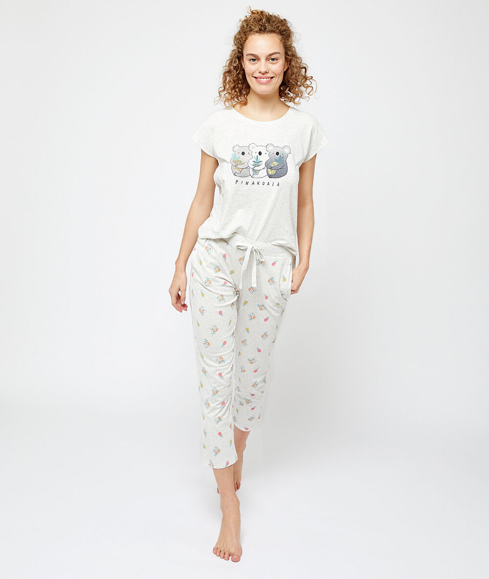 T-shirt mit -print „pinakoala“ ekrü.