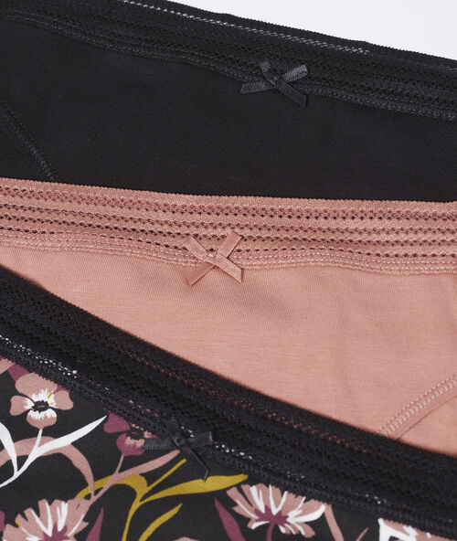 Lot de 3 culottes en coton blush.