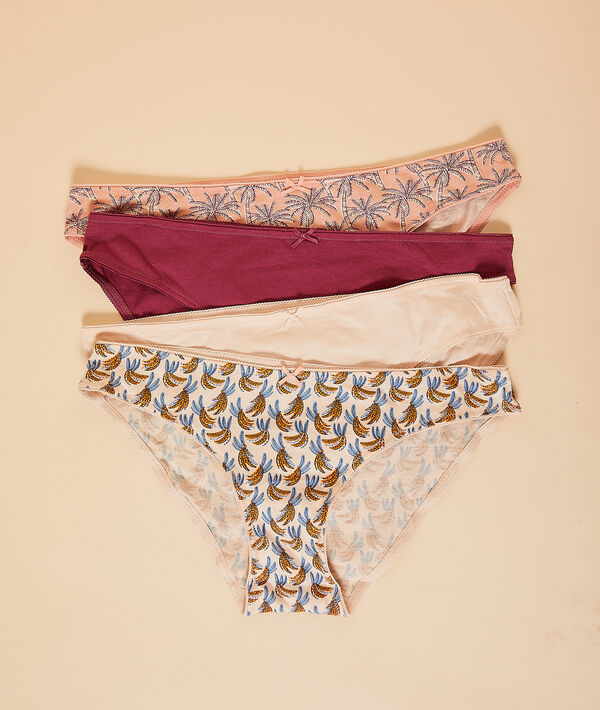 Set mit 4 Pantys mit Print Set mit 4 Pantys mit Print;${refinementColor}