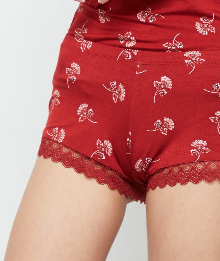 Shorts mit print ziegelrot.