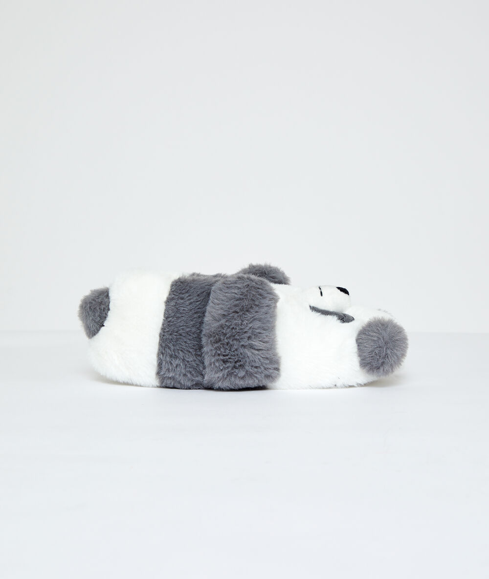 Pantoffeln 3d-panda ekrü.