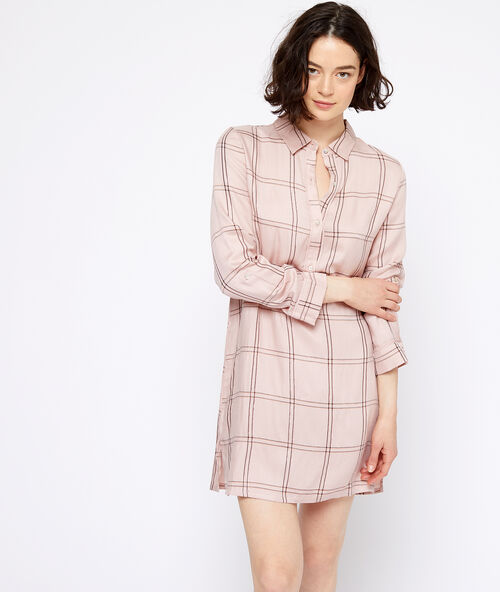 Nachthemd mit karomuster rosa.