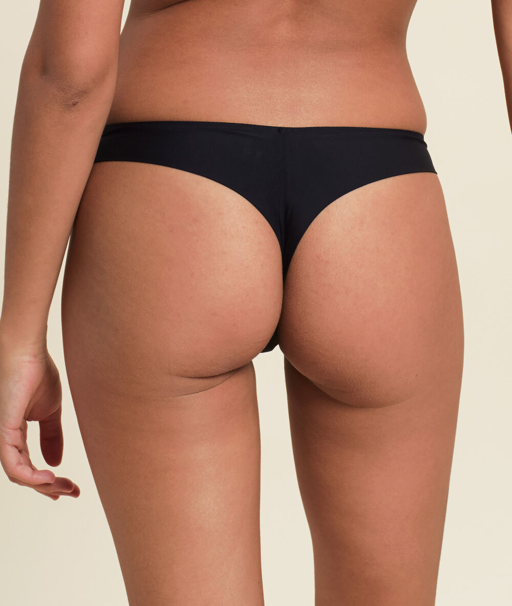 Tanga aus mikrofaser, irisierend schwarz.