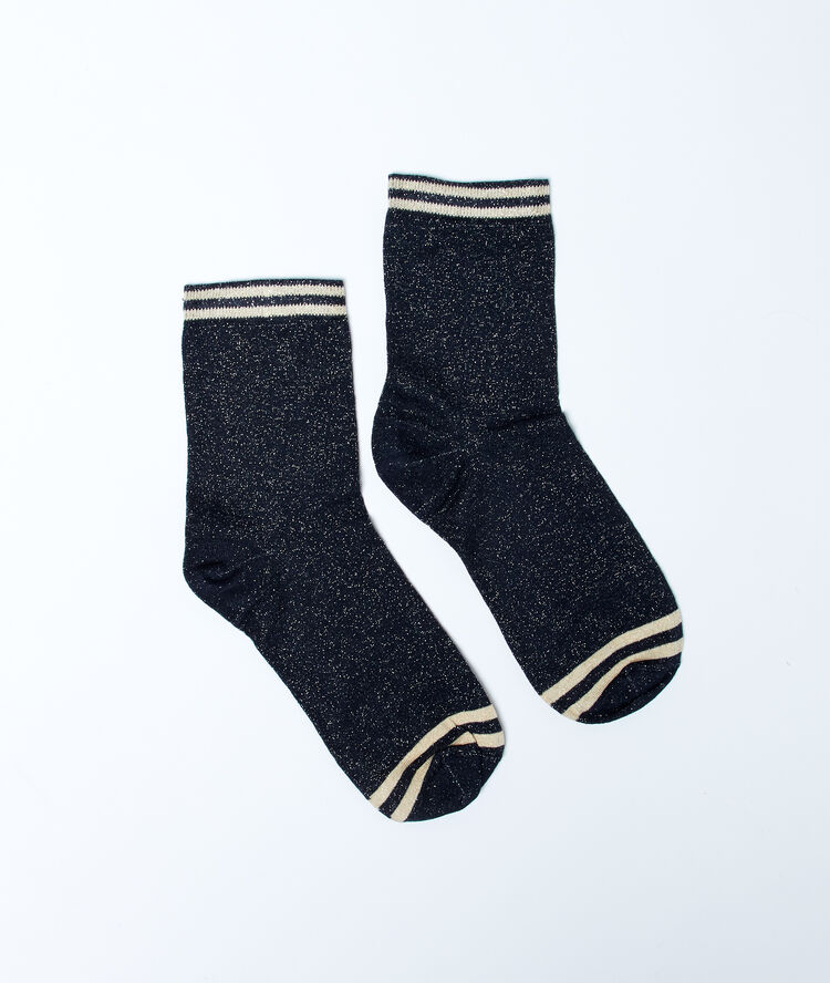 Socken mit metallic-fasern marineblau.