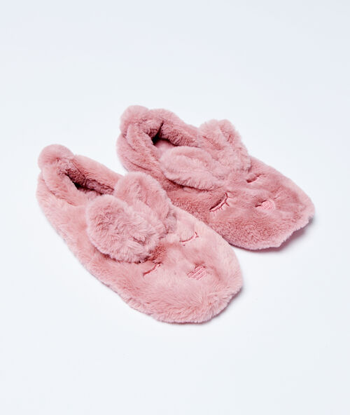 Chaussettes lapin rose.