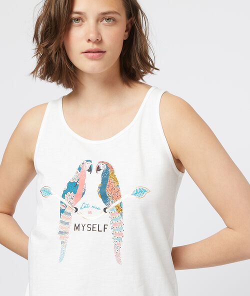 Top mit papageien-print ekr&uuml;.