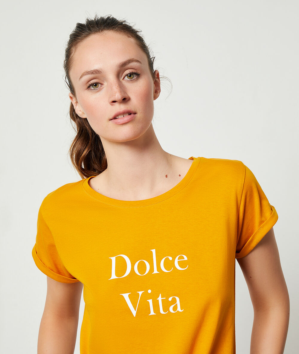 Top "dolce vita" ocre.