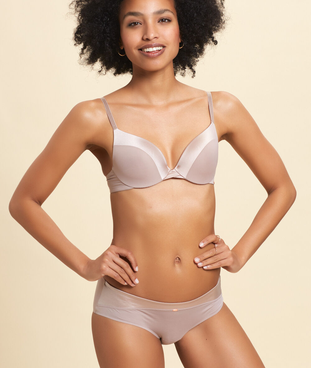 Mikrofaser-shorty taupe.