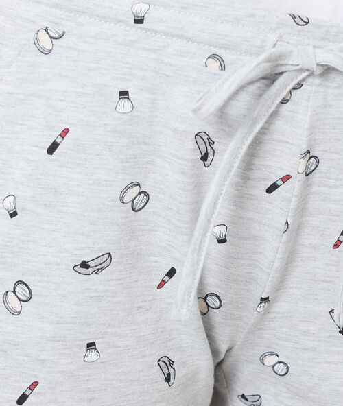 Shorts mit print hellgrau.