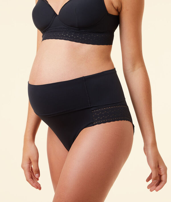 Culotte Taille Haute Ceinture Rabattable Envie Noir Etam