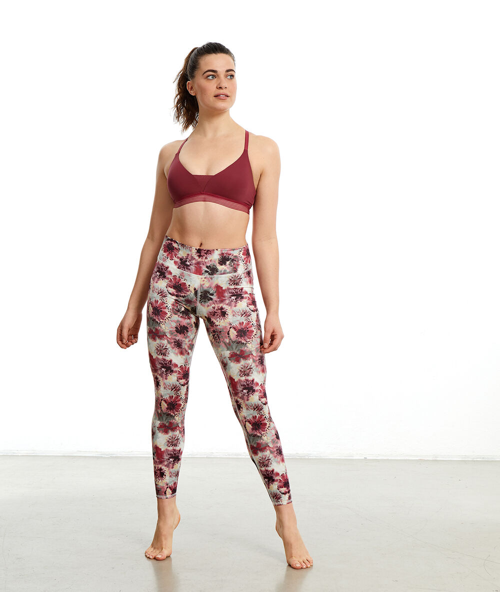 Brassière de yoga - maintien médium bordeaux grenat.