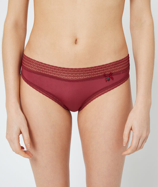 Hipster en microfibre, bords dentelle Hipster en microfibre, bords dentelle;${refinementColor}