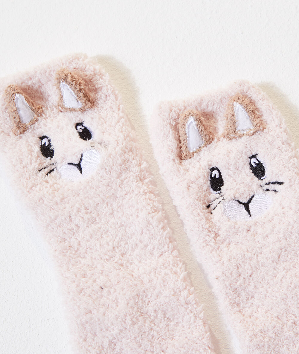 Chaussettes homewear beige.