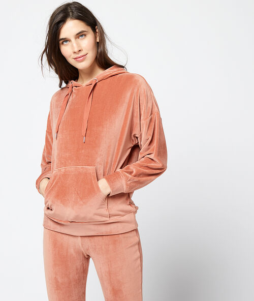 Sweat homewear velours brique.