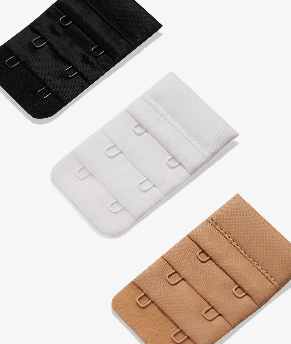 Lot de 3 prolongateurs large de soutien-gorges blanc / beige / noir.