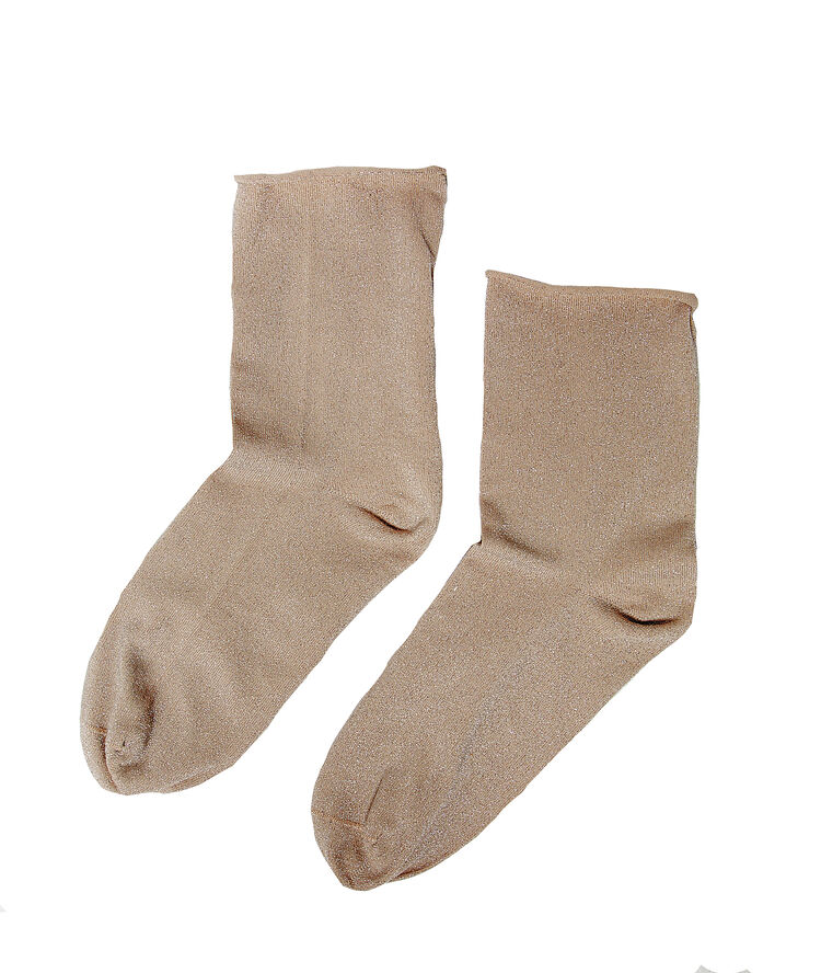 Kurze socken mit metallic-fasern babyrosa.