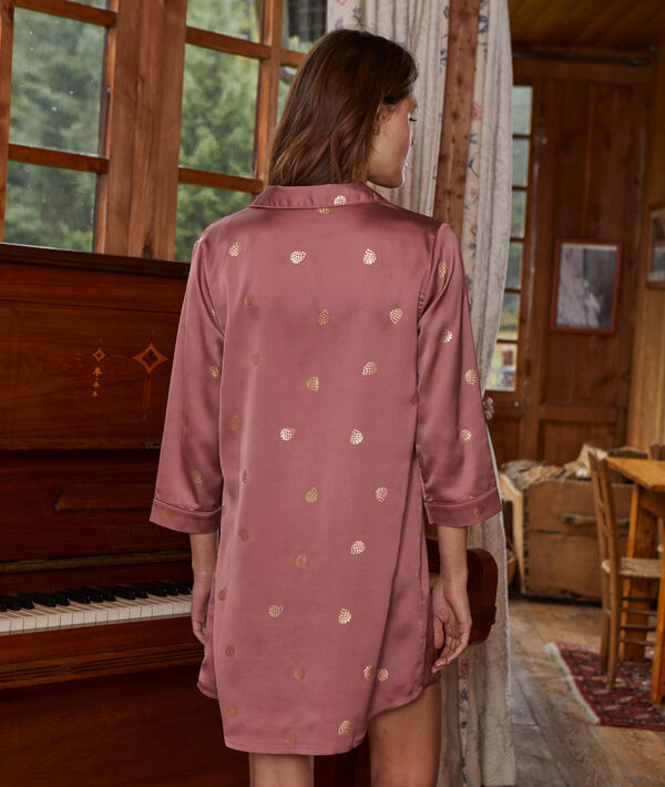 Chemise de nuit satinée détails métallisés Chemise de nuit satinée détails métallisés