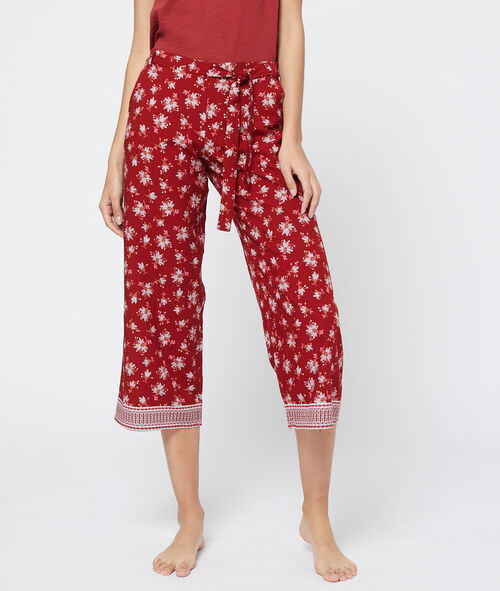 Pantalon capri imprimé bas évasé Pantalon capri imprimé bas évasé