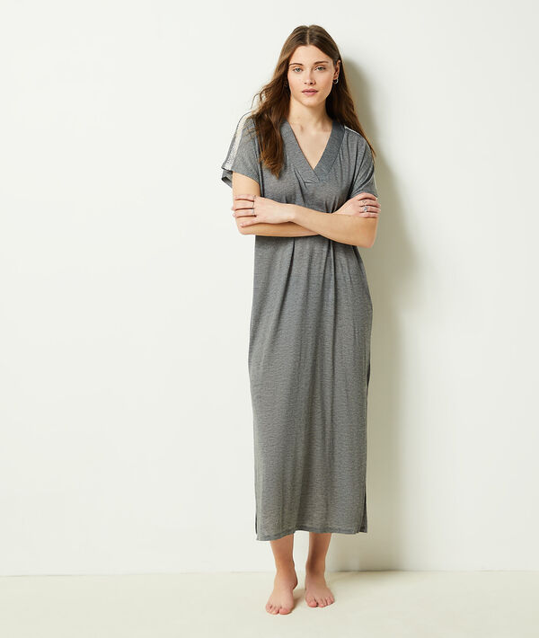 Chemise de nuit longue col V Chemise de nuit longue col V;${refinementColor}