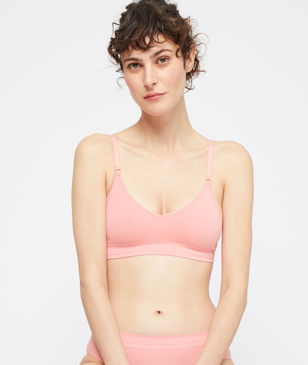 Brassière seamless, pads amovibles rose.
