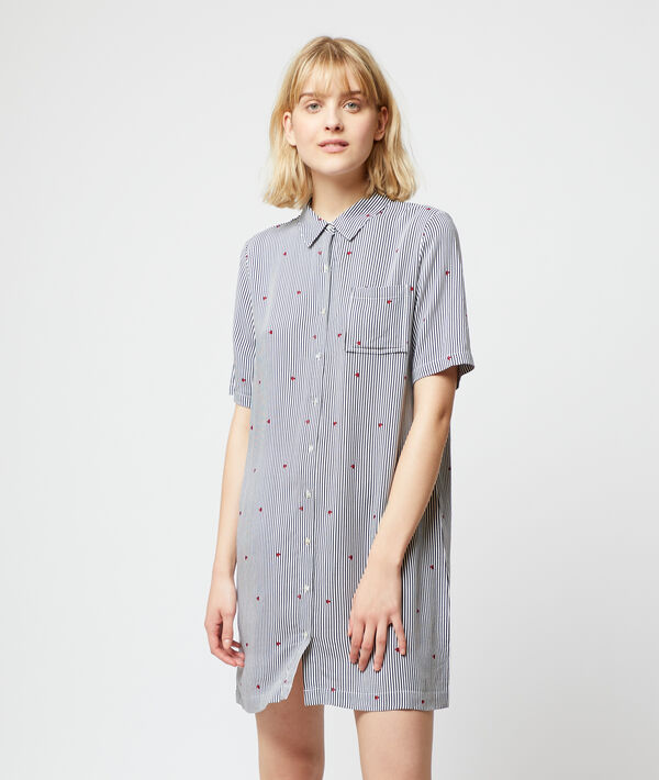 Chemise de nuit à rayures Chemise de nuit à rayures;${refinementColor}