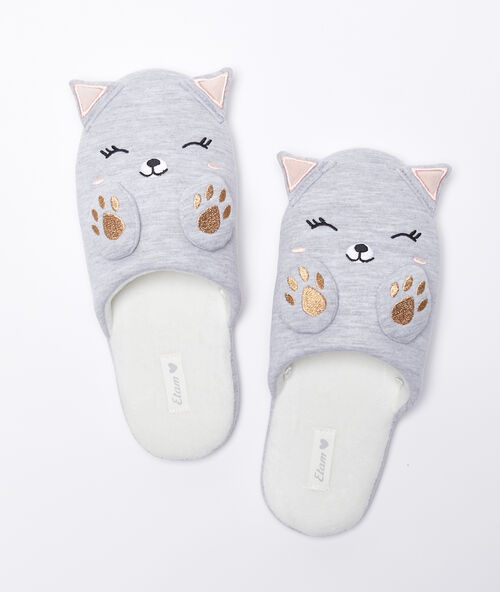 Hunde-pantoffeln grau.