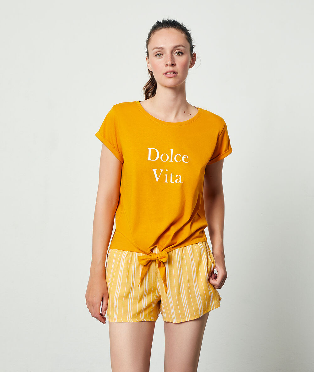 Top "dolce vita" ocre.