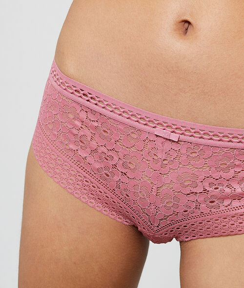 Shorty aus floraler spitze bonbonrosa.