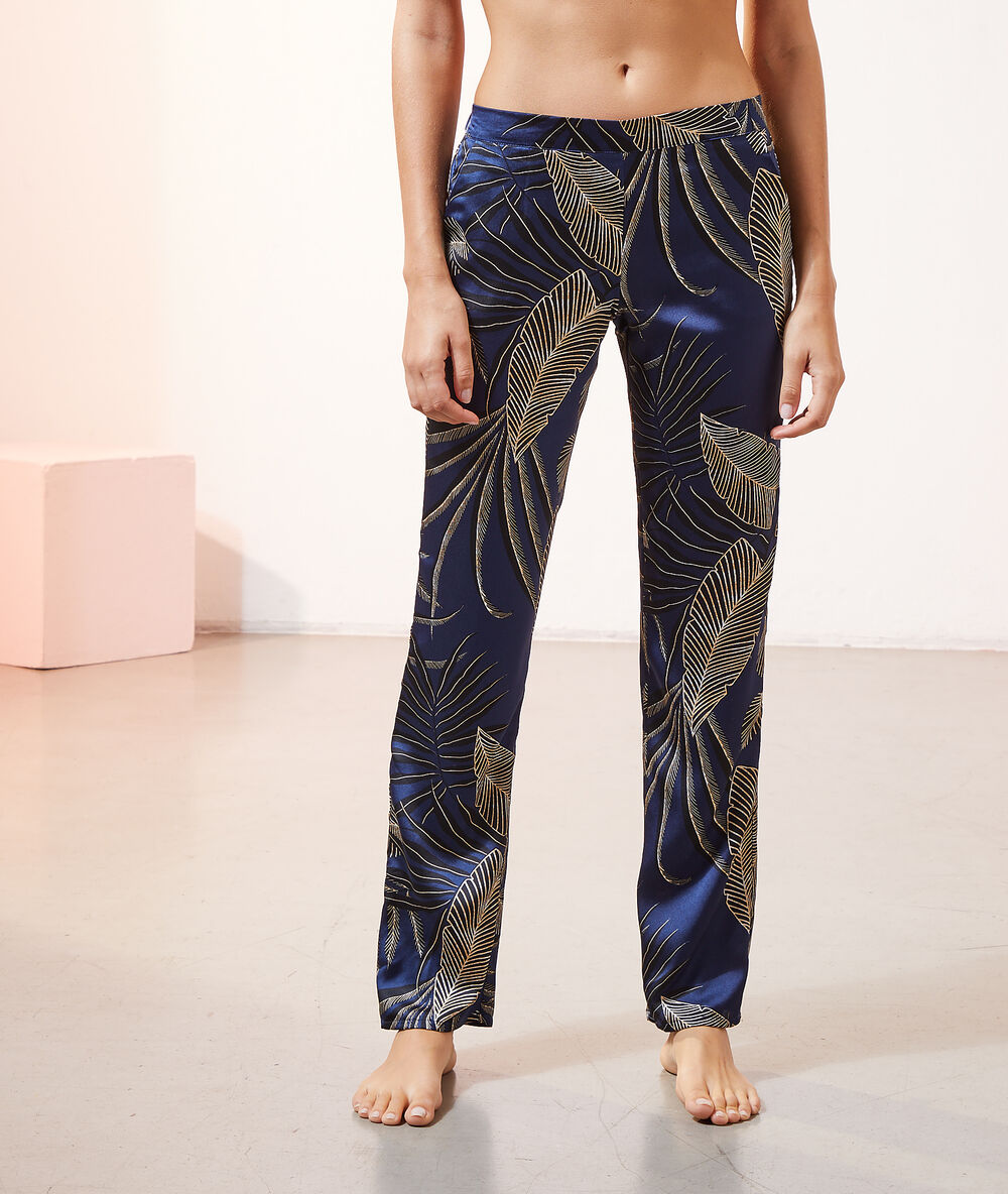 Pyjamahose mit print marineblau.