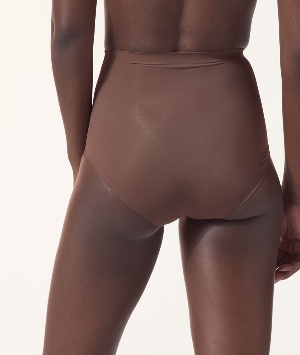 Culotte taille haute - maintien fort marron.