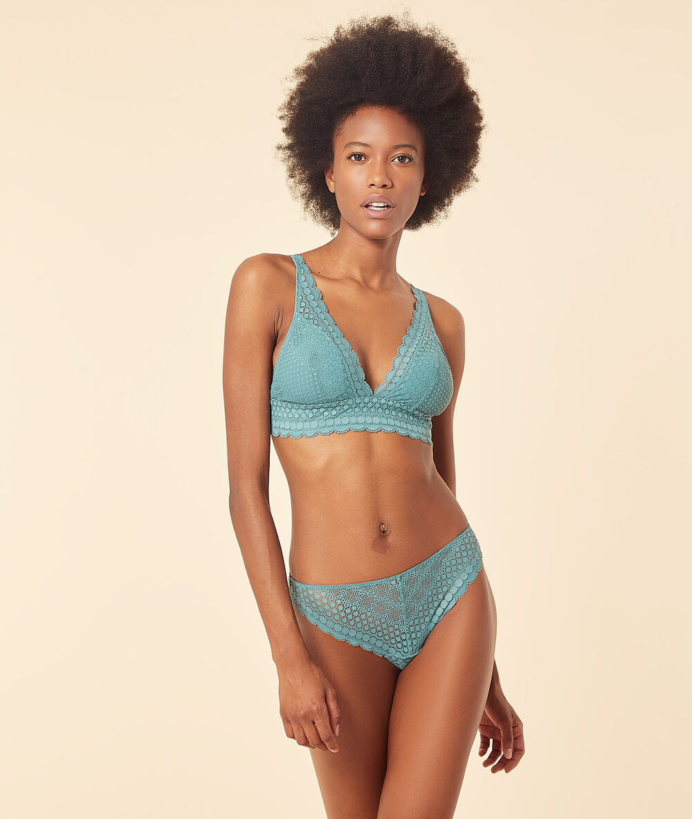 Soutien-gorge n°8 - triangle sans armatures emeraude.