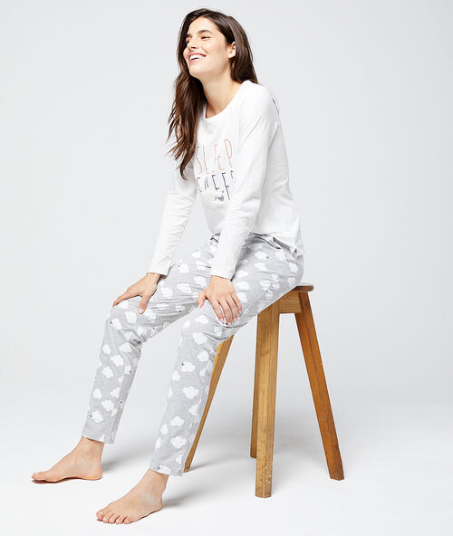 Pyjama 3 pièces "sleep sheep" gris.