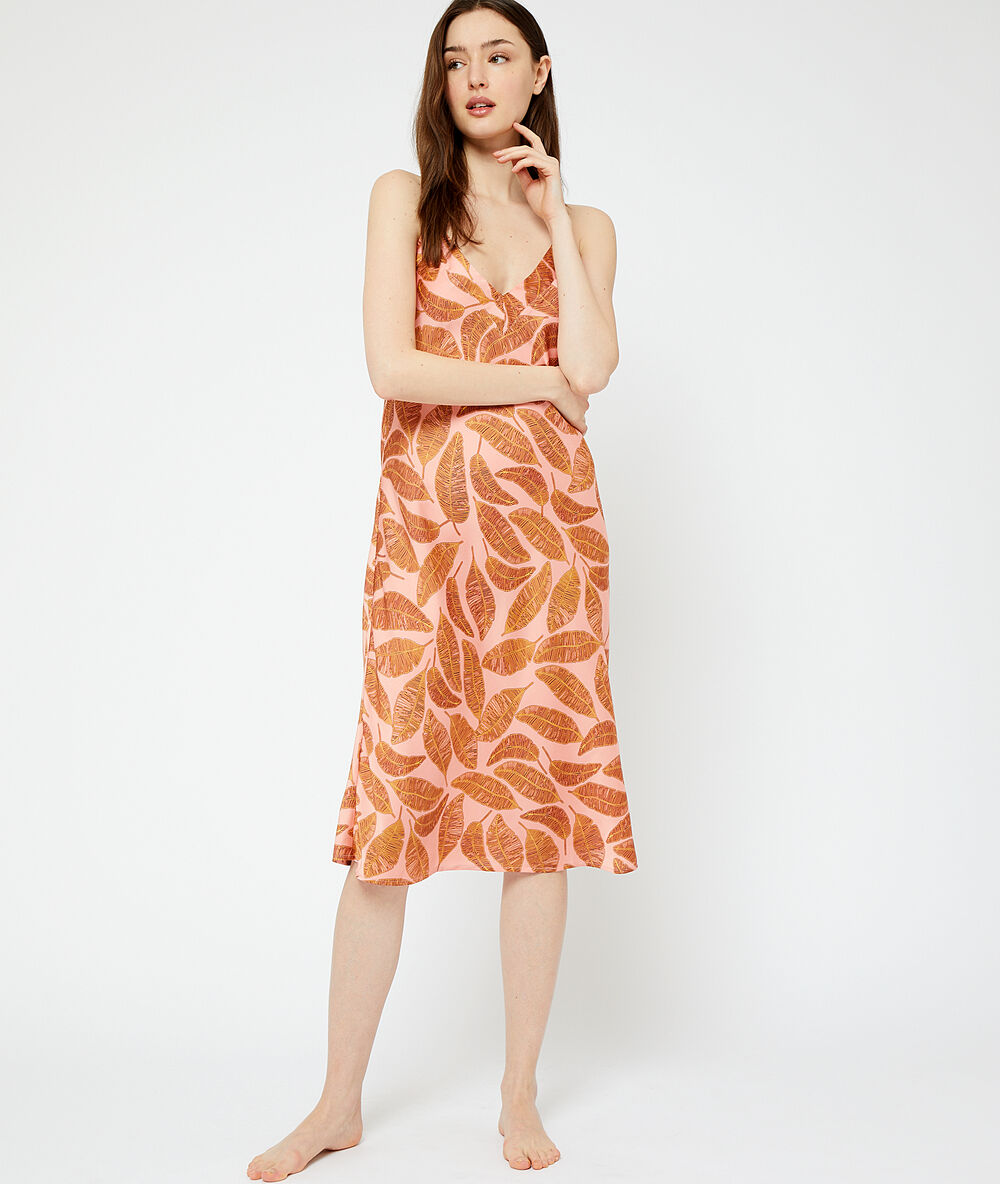 Langes nachthemd mit print orange.