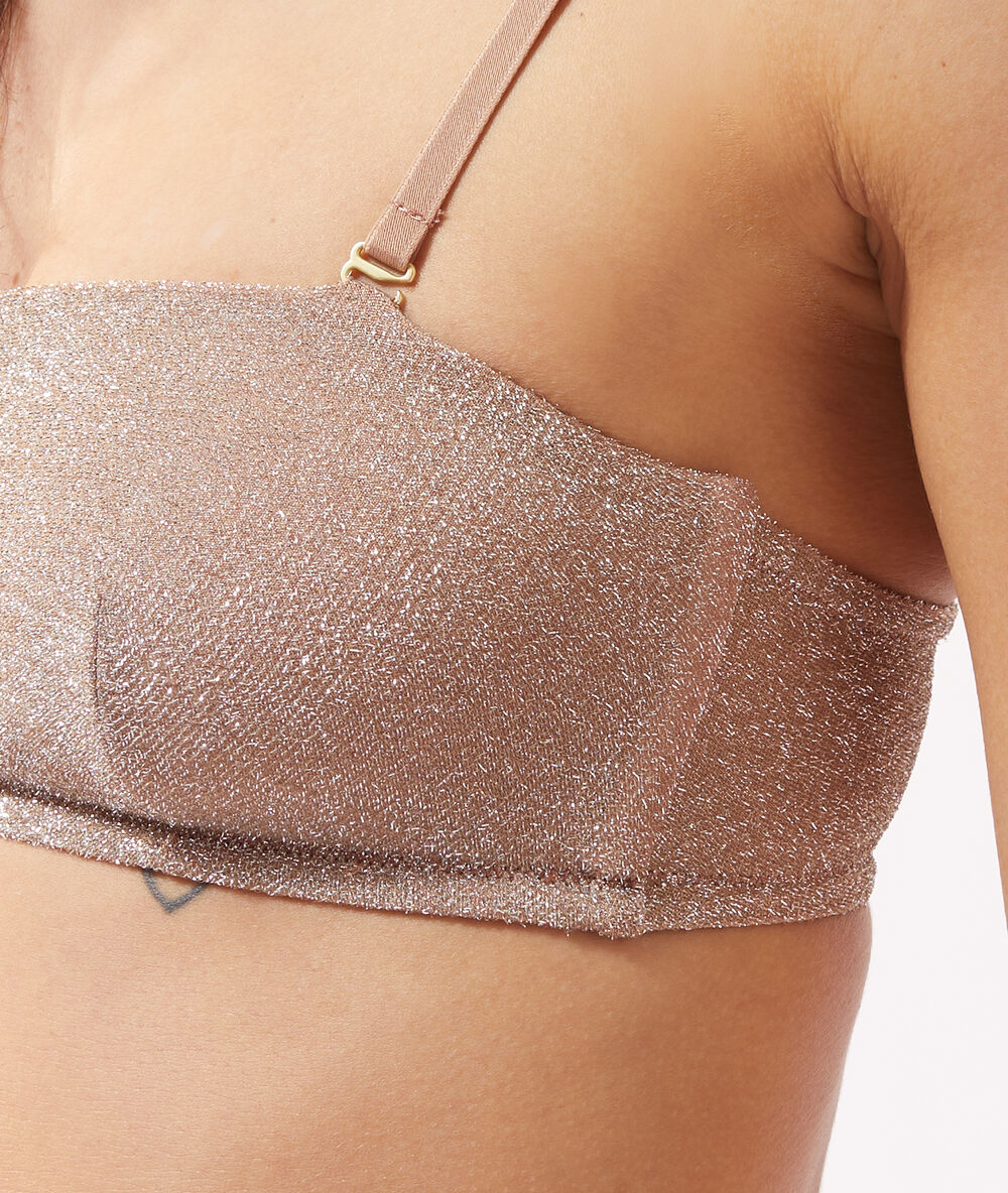 Schimmerndes bandeau ohne bügel rosa.