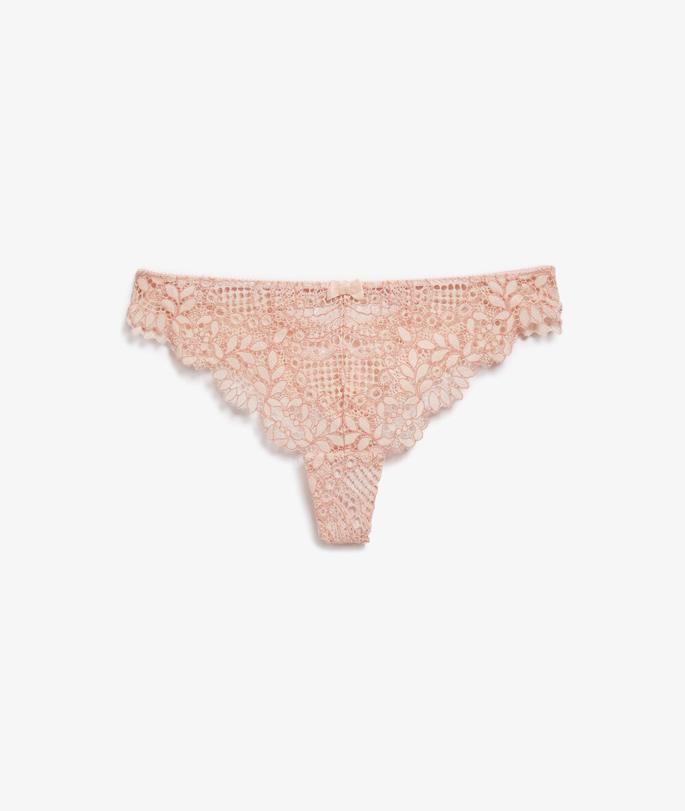 Tanga aus spitze puderrosa.