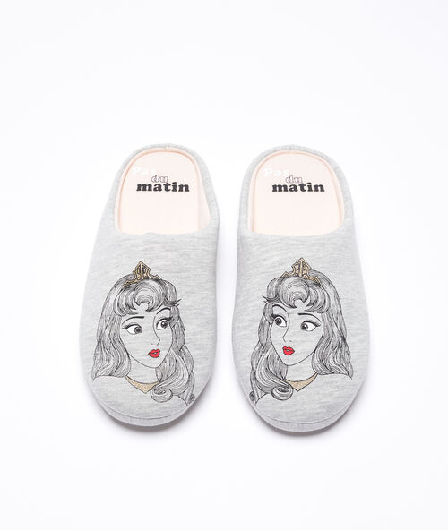 Pantoffeln &bdquo;pas du main&ldquo; grau.