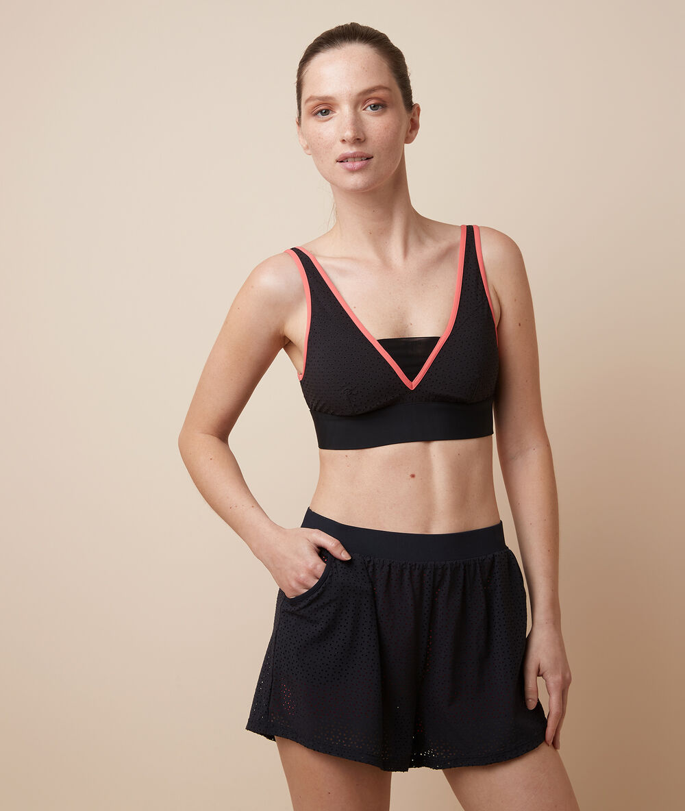 Trainings-bustier – mittlerer halt schwarz.