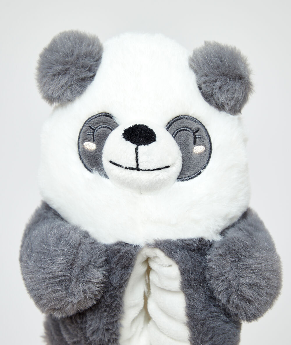 Pantoffeln 3d-panda ekrü.