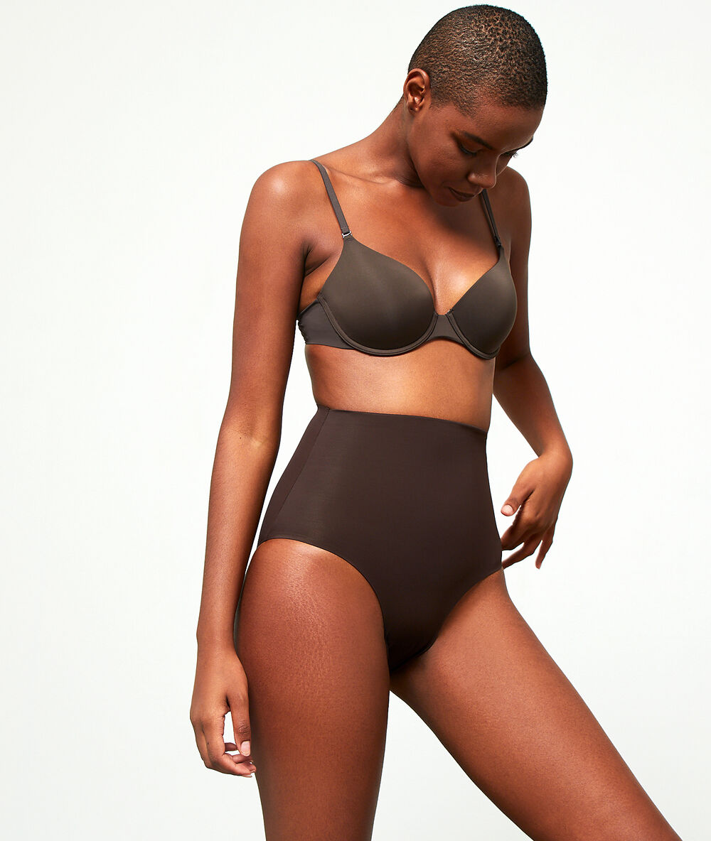 Culotte taille haute - maintien fort marron.