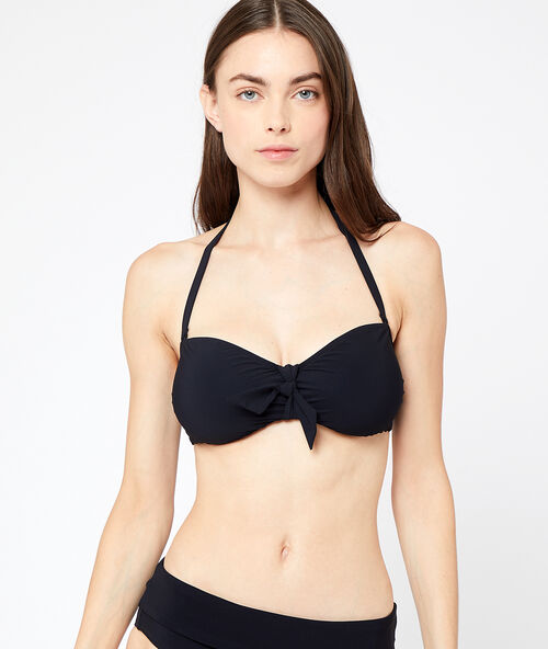 Bikinioberteil in bandeau-form, zum binden schwarz.