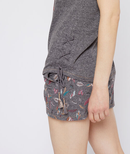 T-shirt mit mond-print anthrazit.