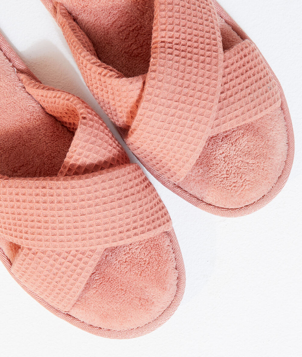 Offene pantoffeln rosa.
