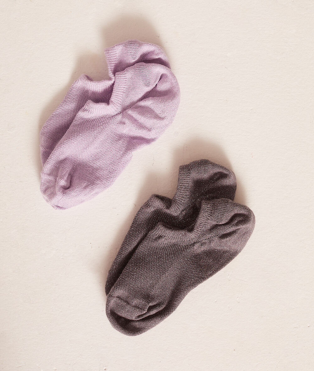 Lot de 2 paires de socquettes anthracite.
